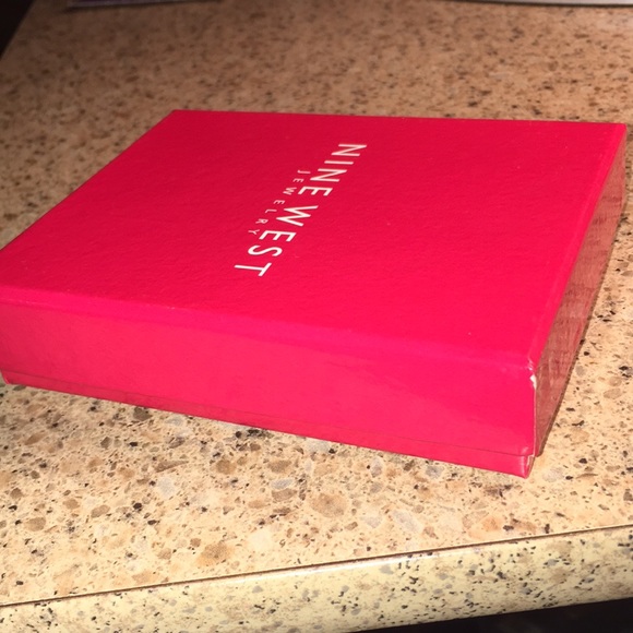 Nine West NEW box Teal green blue inlaid earring necklace Silvertone gift set - Picture 17 of 17